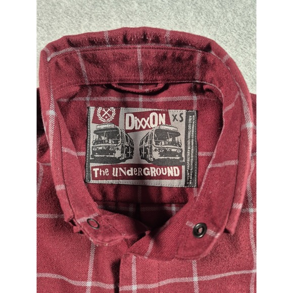 Dixxon Flannel Company Shirt Mens XS Maroon The Underground Pearl Snap - Picture 3 of 6